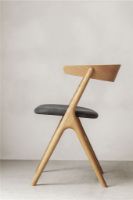 Billede af Sibast Furniture No 9 Dining Chair SH: 45 - Soap Oak/Leather Dunes Anthrazite