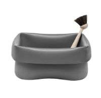 Billede af Normann Copenhagen Washing-Up Opvaskebajle og børste 14x28 cm - Grå/Bøg 