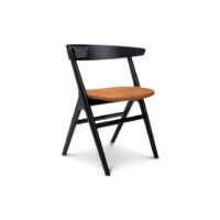 Billede af Sibast Furniture No 9 Dining Chair SH: 45 - Black Oak / Dunes Leather Cognac