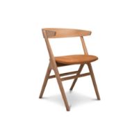 Billede af Sibast Furniture No 9 Dining Chair SH: 45 - Soap Oak / Dunes Leather Cognac