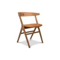 Billede af Sibast Furniture No 9 Dining Chair SH: 45 - Natural Oiled Oak / Dunes Leather Cognac