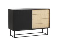 Billede af Woud Virka Sideboard High 82 x 120 cm - Sort Metal / Eg