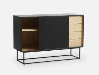 Billede af Woud Virka Sideboard High 82 x 120 cm - Sort Metal / Eg