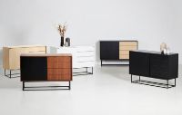 Billede af Woud Virka Sideboard High 82 x 120 cm - Sort Metal / Eg