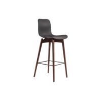 Billede af NORR11 Langue Bar Chair High SH: 75 cm - Dark Smoked Beech/Anthracite Black