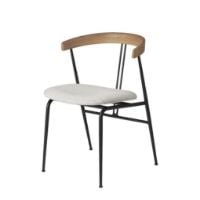 Billede af GUBI Violin Dining Chair Upholstered Seat Svevo SH: 45 cm - Oiled Oak / 004 
