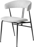 Billede af GUBI Violin Dining Chair Fully Upholstered Tempt SH: 45 cm - Black Matt / 60152