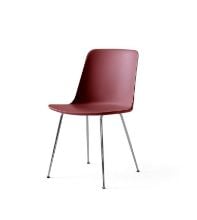 Billede af &Tradition HW6 Rely Chair SH: 46 cm - Red Brown/Chrome Base