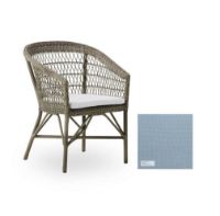 Billede af Sika-Design Emma Havestol inkl. Hynde SH: 45 cm - A672 Tempotest Michelangelo Light Blue/Antique Grey