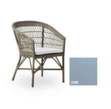 Billede af Sika-Design Emma Havestol inkl. Hynde SH: 45 cm - A672 Tempotest Michelangelo Light Blue/Antique Grey