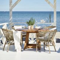 Billede af Sika-Design Emma Havestol inkl. Hynde SH: 45 cm - A672 Tempotest Michelangelo Light Blue/Antique Grey