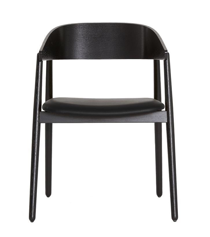 Billede af Andersen Furniture AC2 Stol SH: 43,5 cm - Eg Sort Lak/Sort Læder