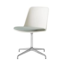 Billede af &Tradition HW12 Rely Chair SH: 48 cm - Relate 921/White/Polished Aluminium Base