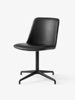 Billede af &Tradition HW13 Rely Chair SH: 48 cm - Black SIlk Leather/Black Base