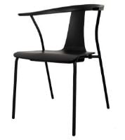 Billede af Farstrup 2500 Stag-S Spisebordstol SH: 45 cm - Sortbejdset Eg / Sort Metal