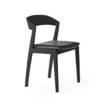 Billede af Skovby SM825 Spisebordsstol H: 77 cm - Sortlakeret Eg/Sort Læder