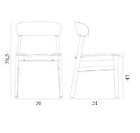 Billede af Normann Copenhagen Herit Chair Upholstery SH: 45 cm - Oak / Spectrum Leather Grey 
