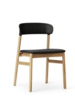 Billede af Normann Copenhagen Herit Chair Upholstery SH: 45 cm - Oak / Spectrum Leather Black  
