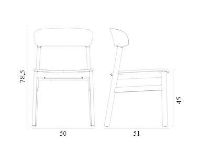 Billede af Normann Copenhagen Herit Chair Upholstery SH: 45 cm - Oak / Spectrum Leather Black  
