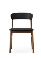 Billede af Normann Copenhagen Herit Chair Upholstery SH: 45 cm - Smoked Oak / Spectrum Leather Black 
 

