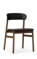Billede af Normann Copenhagen Herit Chair Upholstery SH: 45 cm - Smoked Oak / Spectrum Leather Black 
 

