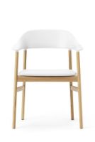 Billede af Normann Copenhagen Herit Armchair Upholstery SH: 45 cm - Oak Base/ White Spectrum Leather 