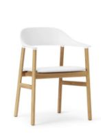 Billede af Normann Copenhagen Herit Armchair Upholstery SH: 45 cm - Oak Base/ White Spectrum Leather 