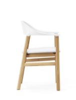 Billede af Normann Copenhagen Herit Armchair Upholstery SH: 45 cm - Oak Base/ White Spectrum Leather 