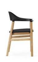 Billede af Normann Copenhagen Herit Armchair Upholstery SH: 45 cm - Oak Base/ Black Spectrum Leather 