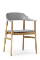 Billede af Normann Copenhagen Herit Armchair Upholstery SH: 45 cm - Oak Base/ Grey Spectrum Leather 