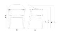 Billede af Normann Copenhagen Herit Armchair Upholstery SH: 45 cm - Oak Base/ Grey Spectrum Leather 