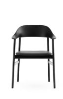 Billede af Normann Copenhagen Herit Armchair Upholstery SH: 45 cm - Black Oak Base/Black Spectrum Leather 