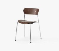 Billede af &Tradition Pavilion Chair AV1 SH: 46 cm - Lacquered Walnut/Chrome