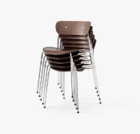 Billede af &Tradition Pavilion Chair AV1 SH: 46 cm - Lacquered Walnut/Chrome