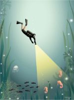 Billede af ViSSEVASSE Plakat The Diver 30x40cm OUTLET