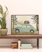 Billede af VisseVasse Plakat 15x21 cm  - VW Beetle Green OUTLET