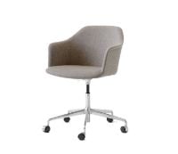 Billede af &Tradition HW55 Rely Chair w. Wheels SH: 45,5 cm - Re-Wool 218 / Polished Aluminium