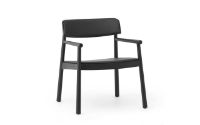 Billede af Normann Copenhagen Timb Lounge Armchair Upholstery SH: 42 cm - Black / Ultra Leather 
