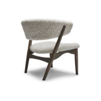 Billede af Sibast Furniture No 7 Lounge Chair Full Upholstered SH: 35 cm - Dark Oiled Oak / Short Sheepskin