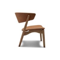 Billede af Sibast Furniture No 7 Lounge Chair Full Upholstered SH: 35 cm - Whitepigmented Lacquered Oak / Leather Dunes Cognac