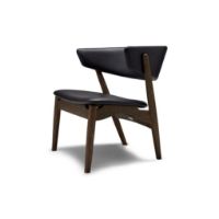 Billede af Sibast Furniture No 7 Lounge Chair Full Upholstered SH: 35 cm - Dark Oiled Oak / Black Nevada Leather