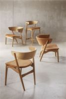 Billede af Sibast Furniture No 7 Lounge Chair Full Upholstered SH: 35 cm - White Oiled Oak / SILK 250 Cognac
