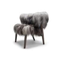 Billede af Sibast Furniture No 7 Lounge Chair Full Upholstered SH: 35 cm - Dark Oiled Oak / Long Sheepskin