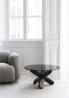 Billede af Normann Copenhagen Ding Table Glass Ø: 75 cm - Smoked Glass / Black