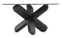 Billede af Normann Copenhagen Ding Table Glass Ø: 75 cm - Smoked Glass / Black