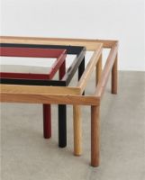 Billede af HAY Kofi Table 60x60 cm - Solid Walnut / Clear Redded Glass