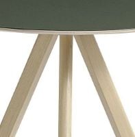 Billede af HAY CPH 20 Round Table Ø: 90 cm - Lacquered Solid Oak/Green Linoleum 