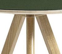 Billede af HAY CPH 20 Round Table Ø: 50 cm - Lacquered Solid Oak/Green Linoleum