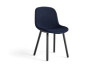 Billede af HAY Neu 12 Spisebordsstol Polstret SH: 46 cm - Soft Black Lacquered Oak/Flamiber Dark Blue J4