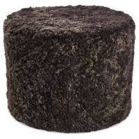 Billede af Natures Collection New Zealand Sheepskin Round Pouf Short Wool Curly Ø: 41 cm - Cappuccino